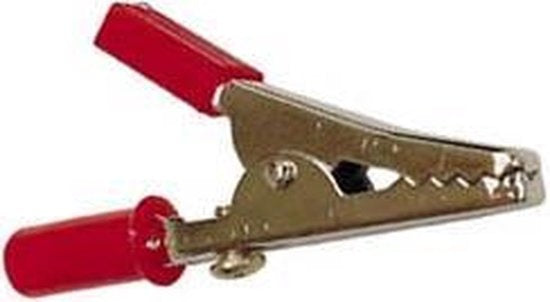 VELLEMAN - Standard-Krokodilklemme - 55mm - mit Schraubanschluss - Rot