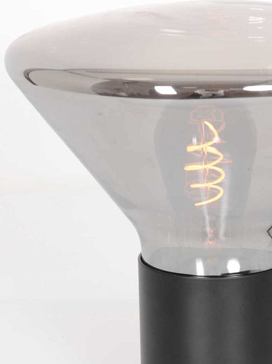 Tischlampe Ambiance 3401ZW Schwarz, 25 cm hoch, 26 cm Durchmesser, aus Elektronik, Glas und Metall, Steinhauer, zeitgenössisches Design für den Innenbereich