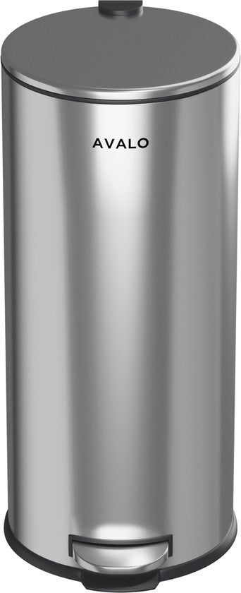 Avalo Tret-Abfalleimer 30L - Edelstahl Silber - Soft Close - Tret-Abfalleimer 30 Liter - Mülleimer 30 Liter