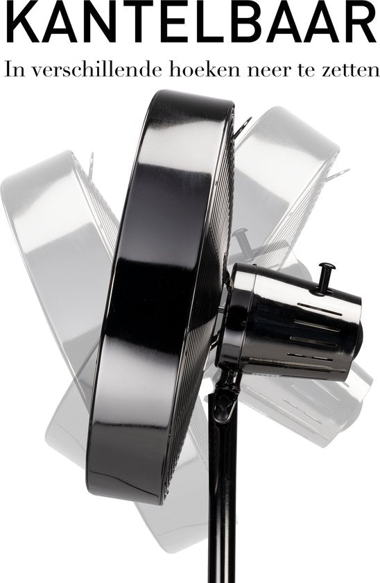 Lifetime Air Stativventilator - 230V - Höhe 85-125 CM - 3 Geschwindigkeiten - Oszillationsfunktion - Neigbar - Silber