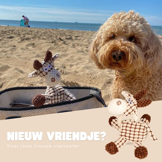 Dutchwide Plush Dog Cuddle - Kuh - Hundespielzeug - Mit Quietsche - Hunde - Spielzeug - Langlebig - Spielzeug - Intelligenz - Intelligenz