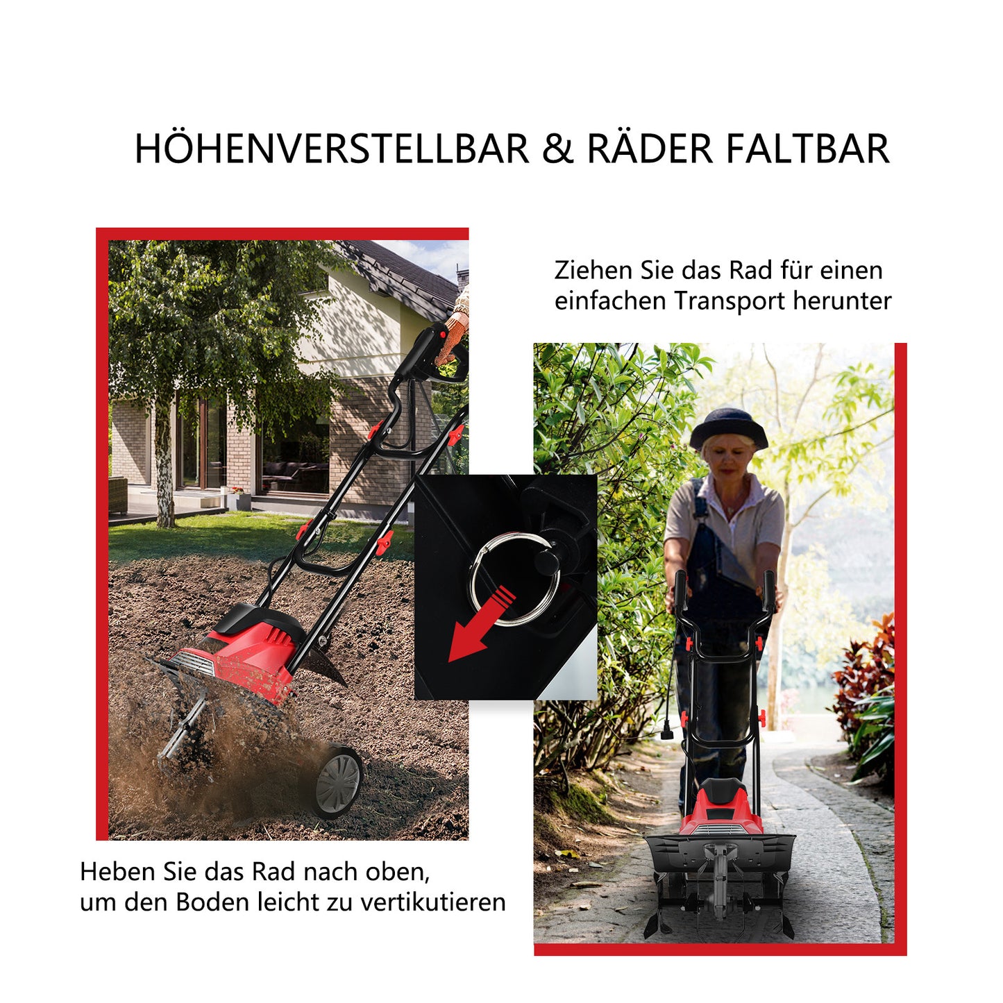 Coast Elektrische vloerfreesmachine en vouw elektrische vloer Hoffe vloerfrezen Machine rood en zwart
