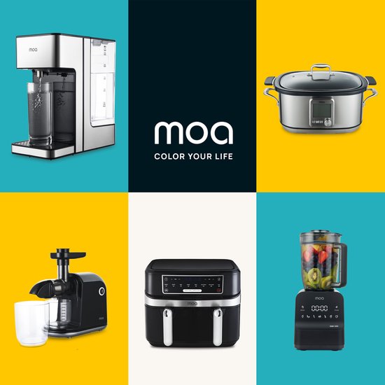 MOA Multicooker - Slowcooker - 8 Kochfunktionen - 6 Liter - 1250W - Reiskocher - Dampfgarer - Sous Vide Kocher - Joghurtbereiter - Edelstahl - MC01S