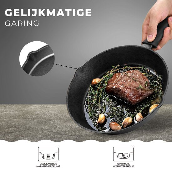 Castex Cast Iron Pan Tri-Set - Gusseisenpfanne - Bratpfanne - Bratpfannenset - BBQ - Pfannen - Pfannenset - Induktion