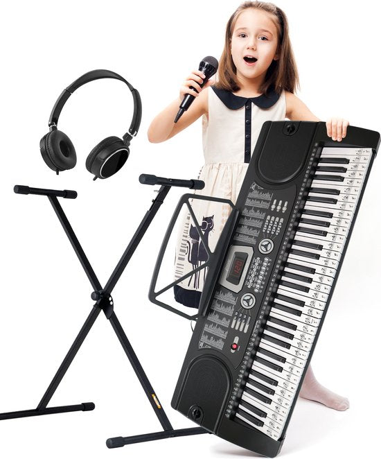Finesse Keyboard Piano mit Ständer & Zubehör - 61 Tasten - Elektroklavier - Kind - Chicago