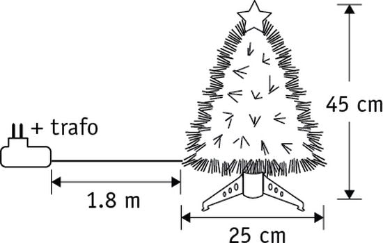 Luca Lighting Mercury Kunstweihnachtsbaum mit Glasfaserbeleuchtung – H 45 x Ø 25 cm – Grün
