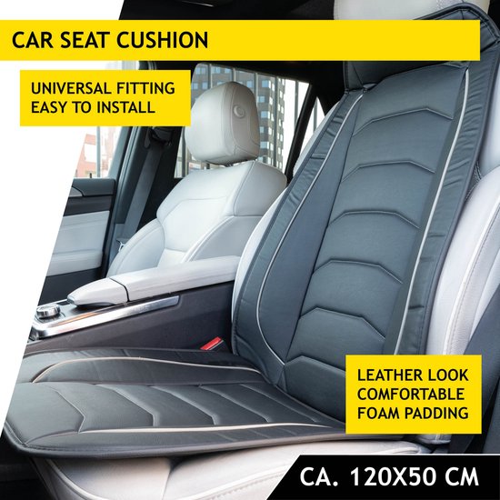 Dunlop Autositzbezug – Universal – Schaumstoffpolsterung – Einfach zu befestigen – Schwarz/Grau