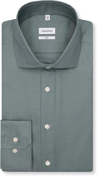 seidensticker Extra Slim Fit Langarm Business Hemd Herren Hemd - Größe XL - Grün