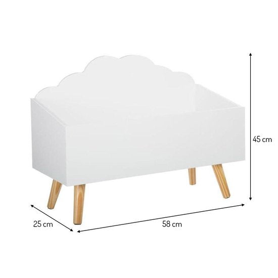 Sphera Spielzeugkiste aus Holz – weiß – 58 x 28 x 45 cm