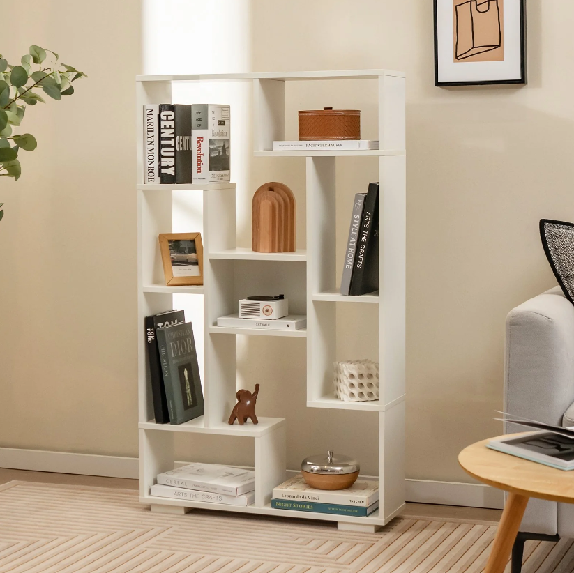 Coast Bücherregal - Holzwerkstoff - Inkl. 2 Anti-Kipp-Sets - 70 x 20 x 119 cm - Weiß