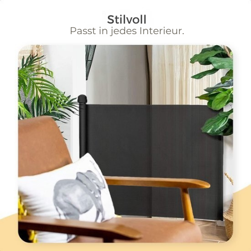 Goliving - Roll-up Treppentor - Kindertor - 10-150 cm - Aluminiumrahmen - Schwarz