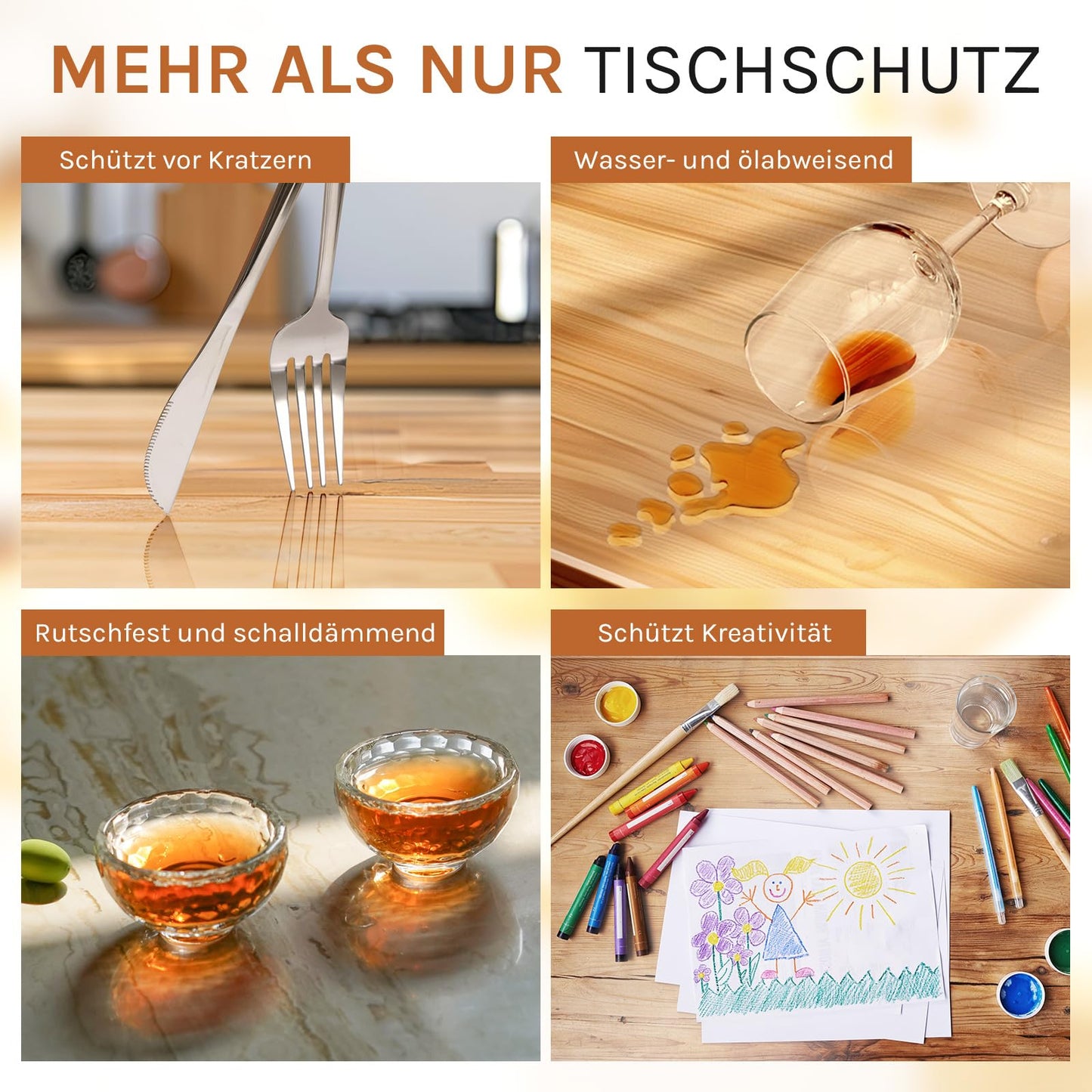 Woltu Tischschutz – PVC – 2 mm – 70 x 110 cm – transparent