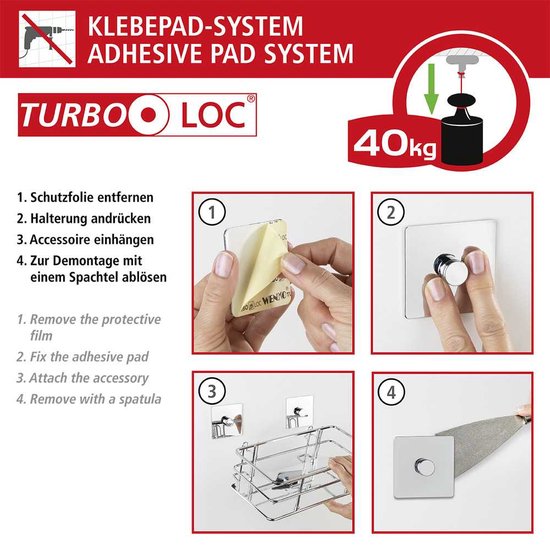 Turbo-Loc® Zahnbürstenhalter Quadro – Befestigung ohne Bohren