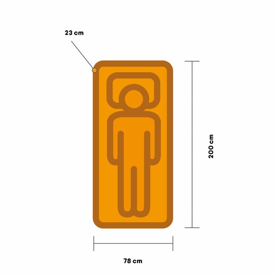 Bo-Camp Luftmatratze Velours Air-XL 1 – 200 × 78 × 23 cm – für 1 Person
