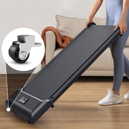 Fitby Laufband - Walking Pad - Walking Band - 1-8km/h - LED Bildschirm - Schwarz
