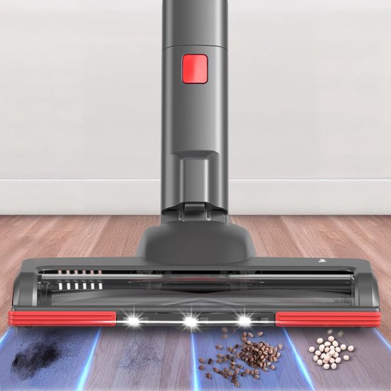 Auronic Stick Staubsauger - Kabellos - Standstaubsauger - Ohne Beutel - 350W - Staubsauger - Grau/Rot