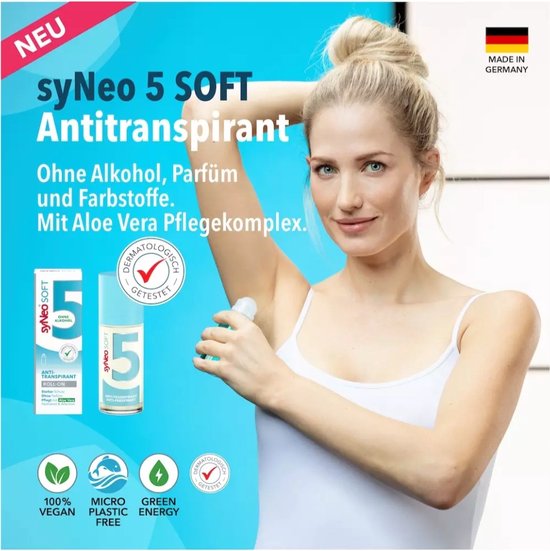 syNeo SOFT - Deodorant Anti-Transpirant Pump Spray - 30ml - Aloe Vera - 0% Alkohol - Halal - Übermäßiges Schwitzen