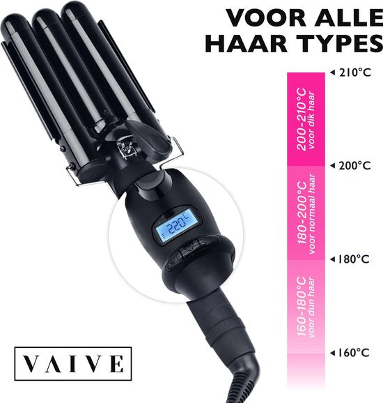 VAIVE - Professional Waffeleisen 25mm - Signature Curls Edition - Waver - Wellen-Lockenstab - Wellen-Lockenstab - Beach Waves