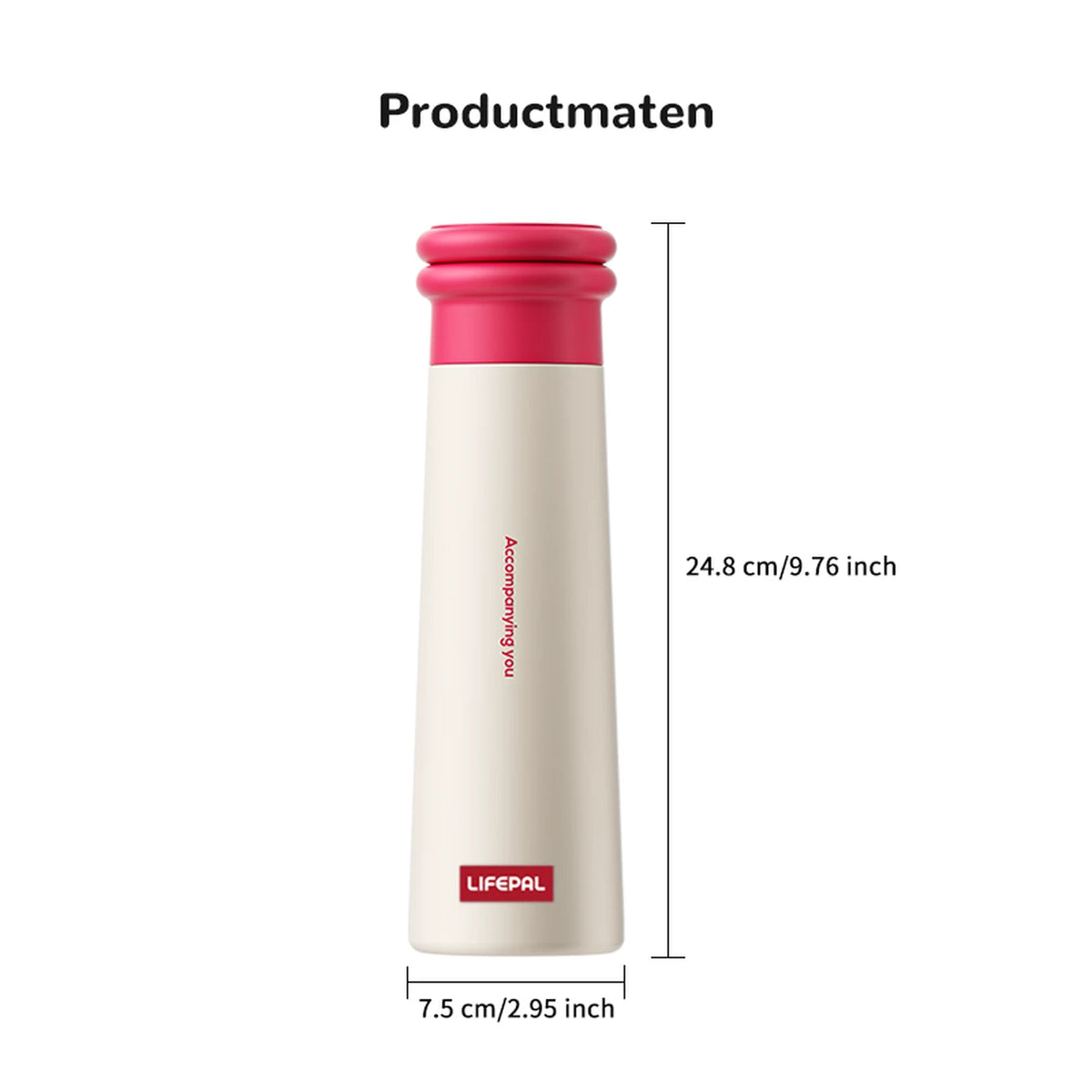 LIFEPAL BF25B572 Trinkflasche mit magnetischer Handyhalterung – 550 ml – rosarot