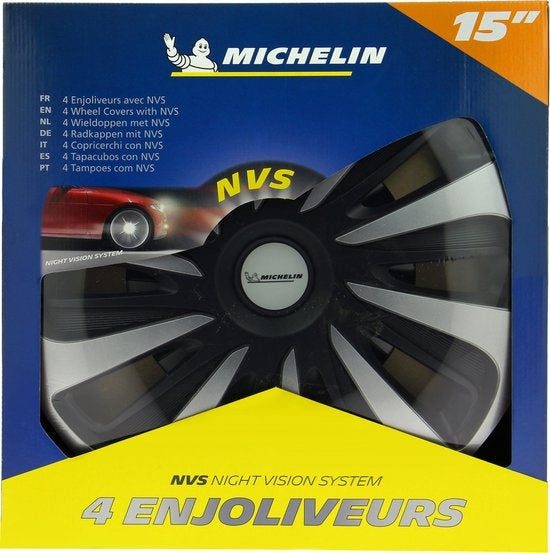 Michelin Radkappen 15-Zoll - silber/schwarz - nvs