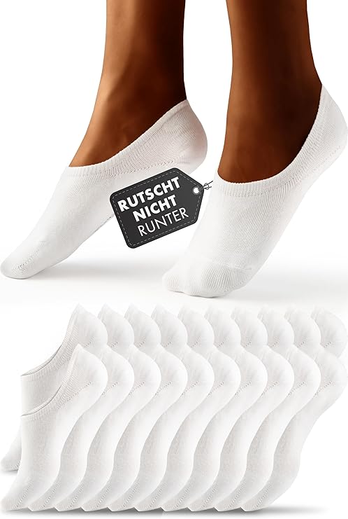 Heroism 10 Paar Söckchen für Männer und Frauen - Unsichtbare Trainersocken, atmungsaktiv und bequem - Größe 43-46
