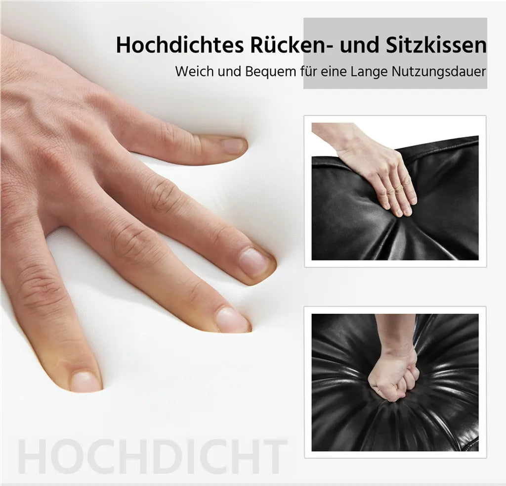 Yaheetech Retro-Relaxsessel aus Kunstleder, Schwarz