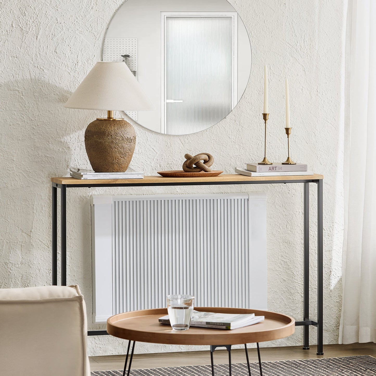 SoBuy Konsolentisch FSB19-L-E - Metallgestell - MDF Holz - 120 x 20 x 80 cm