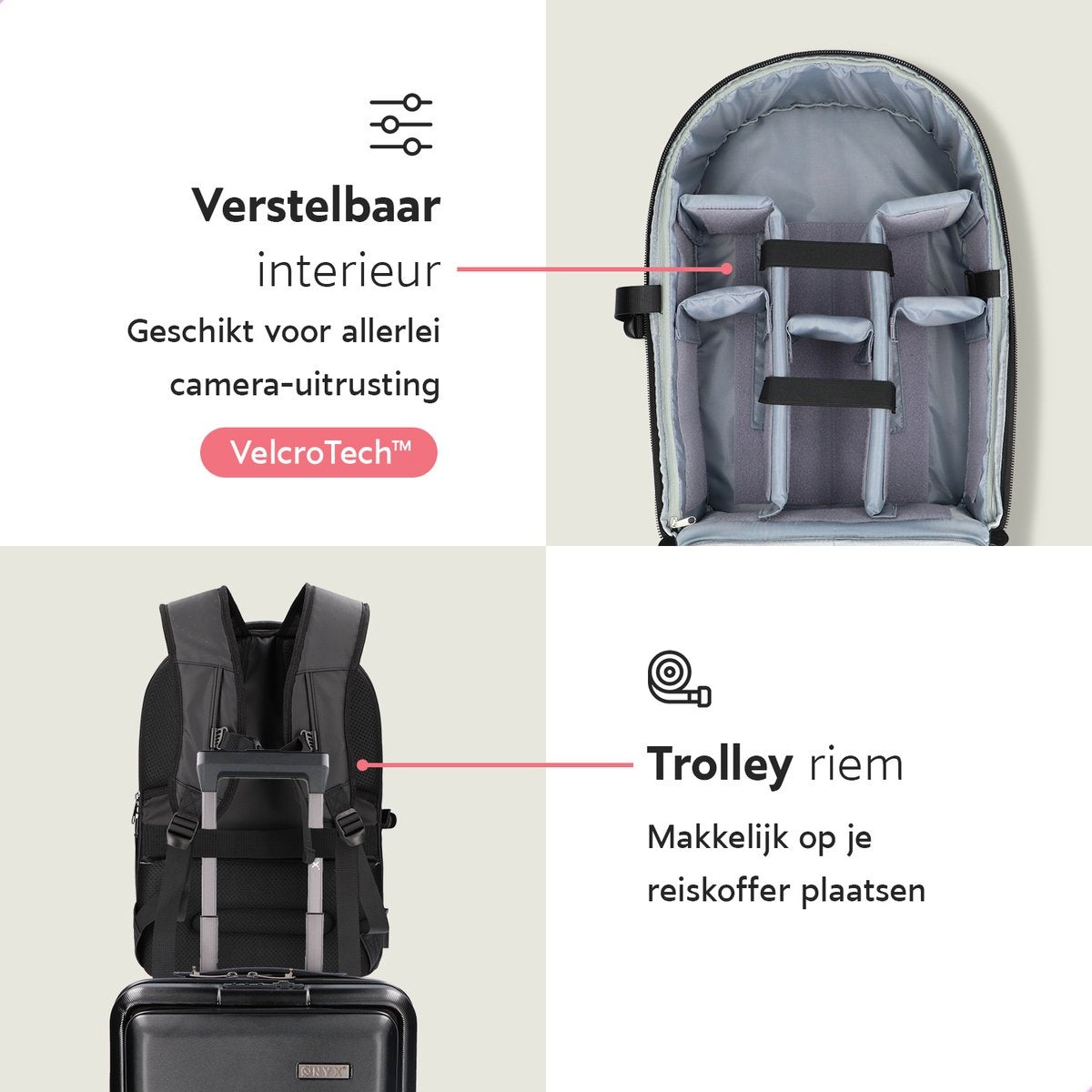ONYX Kameratasche mit Laptop-Fach - SLR-Kamerarucksack - Spritzwassergeschützt - Drohnen - Hartschalen-Reisetasche