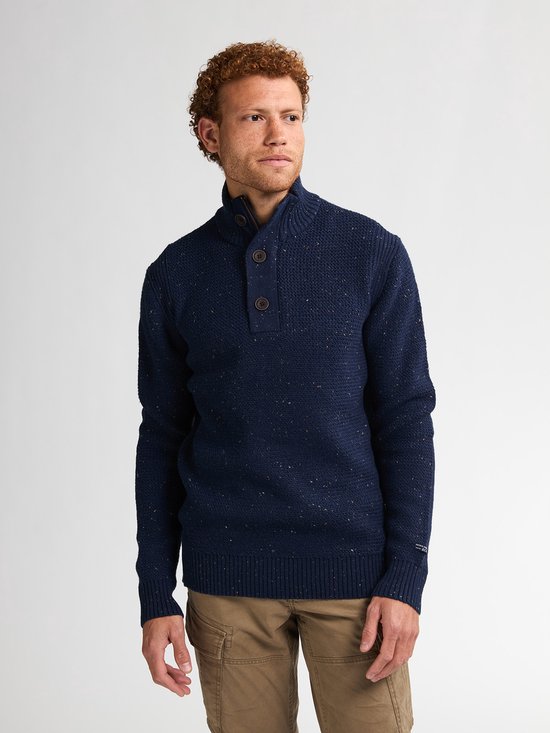 Petrol Industries – Herren-Pullover „Buffalo“ mit Melange-Muster – Blau – Größe S