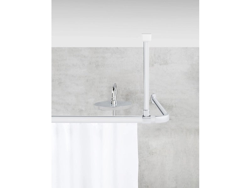 WENKO Era Deckenhalterung Chrom – 57 cm – Für Duschvorhangschienen