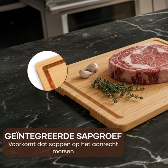 Villux Schneidebrett – Schneidebrett-Set – Schneidebrett aus Holz – Schneidebretter – Schneidebrett aus Bambus – Holzschneidebrett – Tapas-Brett – Snack-Brett – Servierbrett – Häppchenbrett – Inklusive E-Book - 3 Stück - Bambus