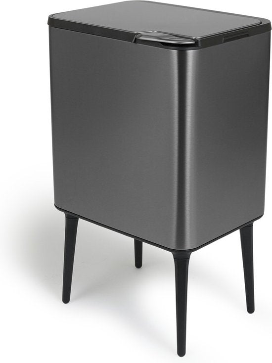 Umuzi Cleaning Push bin Mülleimer - 36 Liter - Metallic grau - 48 x 38 x 54,5 cm