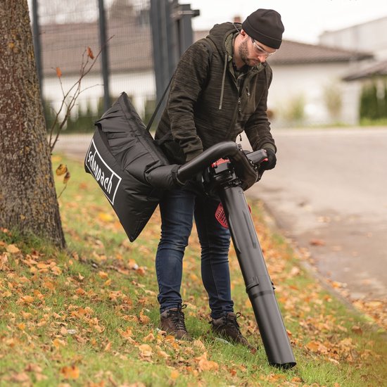Scheppach 3-in-1-Benzin-Laubbläser LBH3500P – 25,4 cm³ – 900 W – 1,2 PS – Laubsauger, Laubbläser & Häcksler – Ausblasgeschwindigkeit 260 km/h – 790 m³/h – 50-Liter-Auffangbeutel