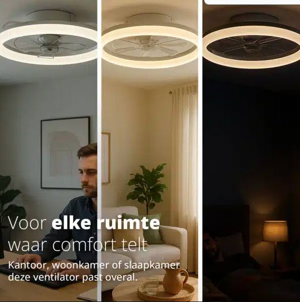 FlinQ AeroGlow - Smart Ceiling Fan - Beleuchtung - Weiß