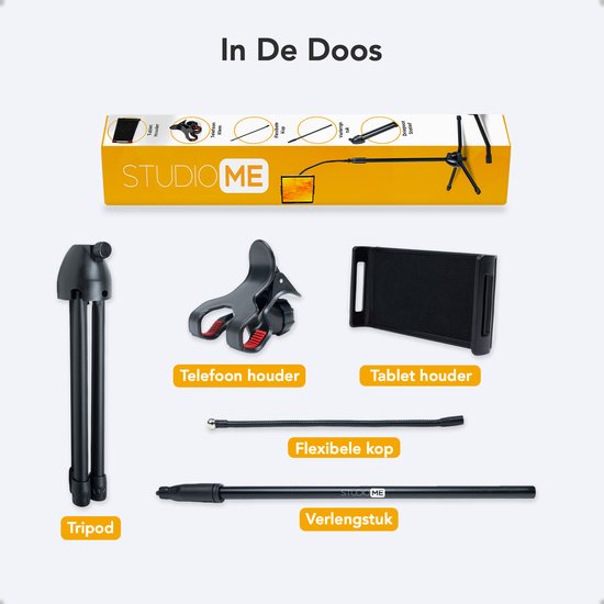 Studio Me Telefon- und Tabletstativ - 175 cm -  Schwarz