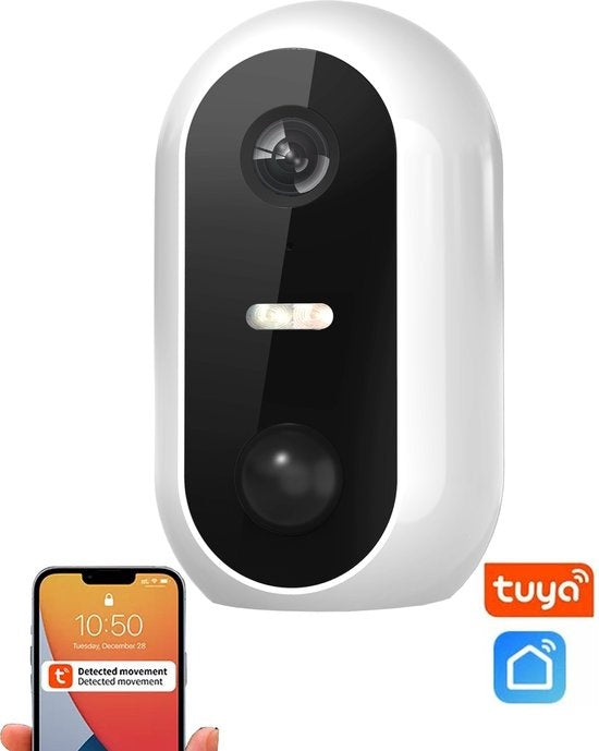 Denver Sicherheitskamera Wireless Outdoor - Kamera mit Nachtsicht - Tuya App - WiFi - Full HD - 1080P - Bewegungserkennung - Einfach zu installieren - IOB209 - Weiß