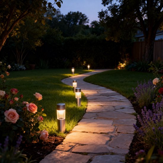 Grundig Gartenbeleuchtung – Solar-Lampen-Set (6er-Set) – Solarlaterne – Steckspott-Gartenbeleuchtung mit Solarenergie, LED
