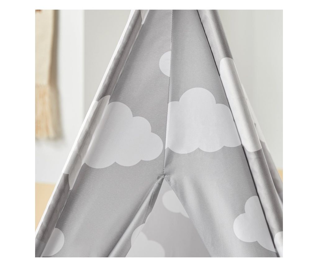 SoBuy Kinder-Tipi-Spielzelt mit Bodenmatte – Indianer-Spielzelt für Kinder – 118 x 118 x 160 cm