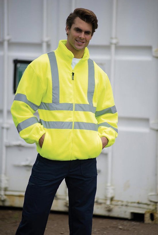 Reflektorweste – Warnweste, hochreflektierende Sicherheitsjacke mit Taschen – Sicherheitsjacke – warme Sicherheitsjacke – GRÖSSE M