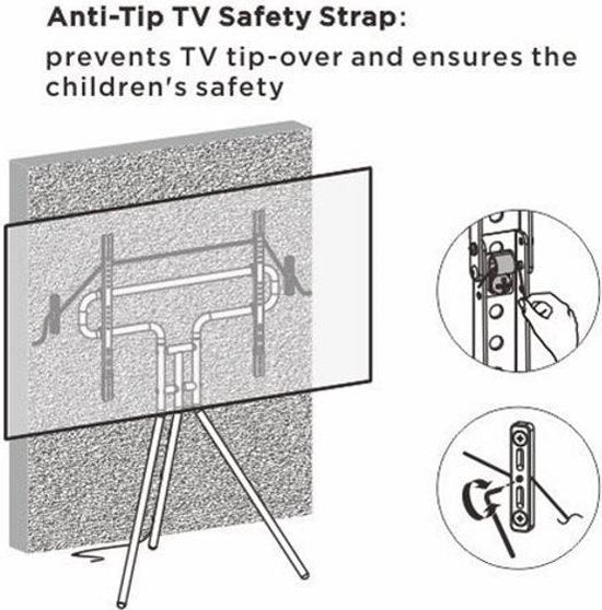 VDD Gaming - TV-Ständer - Stativ - 134 cm – bis 70 Zoll - Schwarz