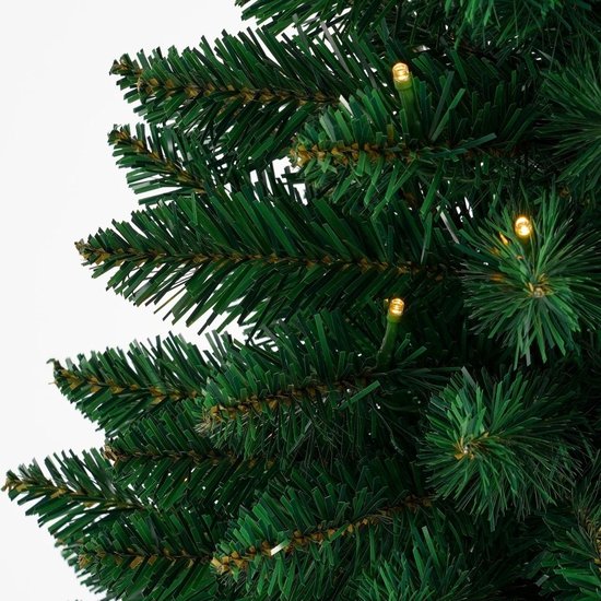 Black Box Trees Gerlos Kunstweihnachtsbaum mit Beleuchtung – Kunstbaum H 90 x T 41 cm – Kunstweihnachtsbaum im Jutesack – Weihnachtsdekoration für den Innenbereich – 108 Zweige – Grün