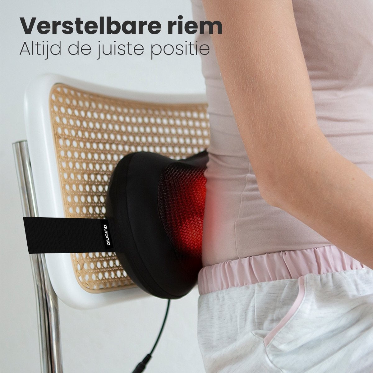 LifeGoods Elektrisches Shiatsu-Massage-Kissen Nacken- und Rückenmassage Wärmefunktion Schwarz