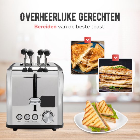 Qualitá® Toaster mit Toastbrotklammern - Retro-Toaster - Sandwichständer - Croque Monsieur-Gerät - Edelstahl