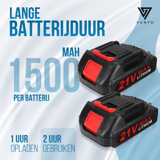 Vesto® Accu Heckenschere - Inkl. Buchsbaum- und Grasschneideblatt - Elektrische Grasschere - Akku-Schere - Heckenschere