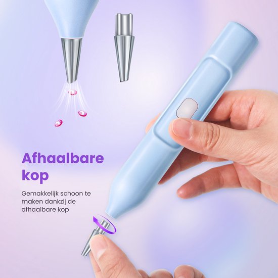Rubye® Elektrischer Diamantmalstift - Mit Vakuumtechnik - Wiederaufladbar über USB-C - Komfortabel in der Anwendung - Für runde und eckige Steine - Blau