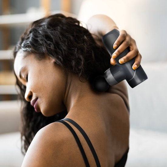 Auronic Massage Gun - Massagegerät - Professional - 4 Aufsätze und Etui - Massage Gun - Ganzkörper - Dunkelgrau