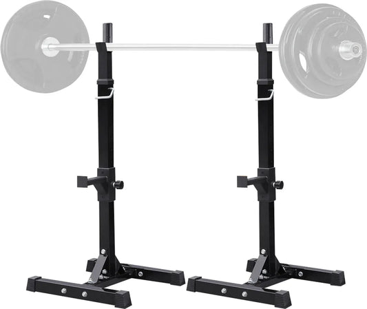 Yaheetech Halter Stand Set - Verstellbares Squat Rack - Fitness Rack für Krafttraining - 54.5 x 50.5 x 114-179 cm - Schwarz
