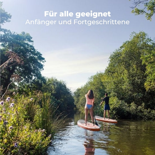 LifeGoods PaddlePro SUP Board - Aufblasbares - Komplettset - Max. 135KG - 320x81cm - Weiß/Orange