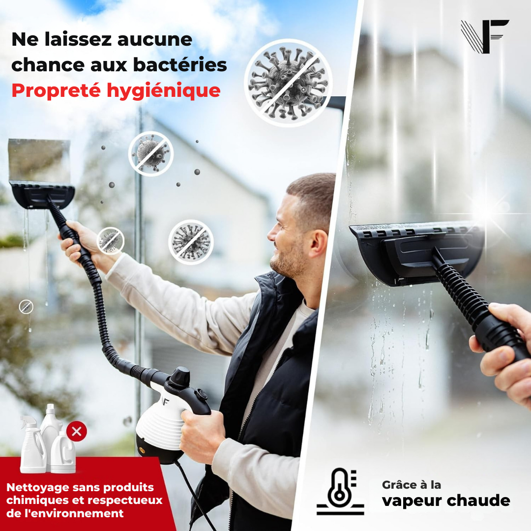 Neighbour's Friend Manueller Dampfreiniger - Dampfregulierung - Inklusive Zubehör - 350ml Tank - Weiß