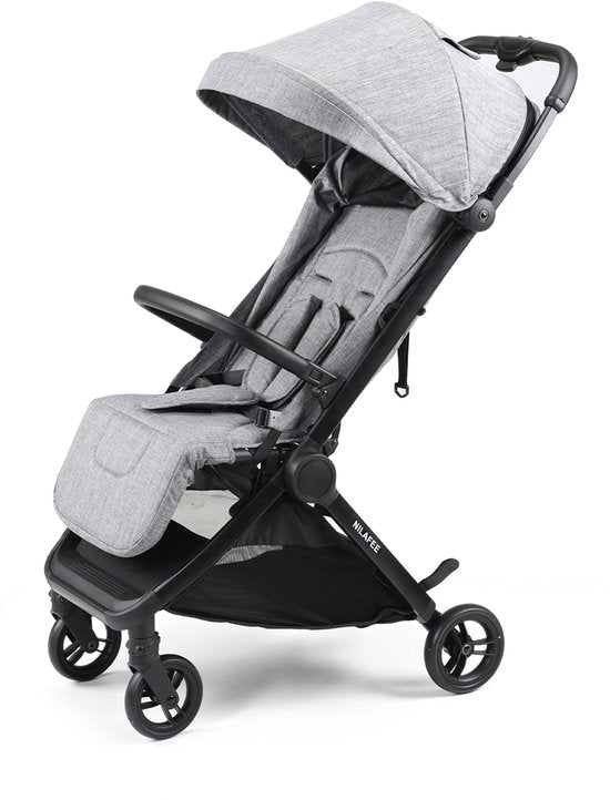 NilaFee™ MaxComfort – Buggy – Bis 25 kg – Klappbarer Buggy – Kinderwagen – Zusammenklappbar – Flecken- und wasserabweisend – Grau